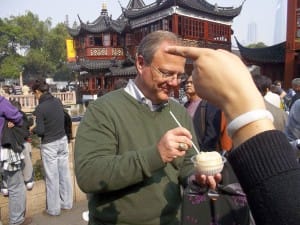 Mark Casey in Downtown Shanghai, China